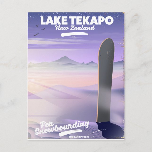 Postal reservar un viaje hoy lago Tekapo Nueva Zelanda (Anverso)
