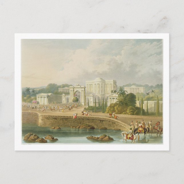 Postal Residencia británica en Hyderabad en 1813, de V (Anverso)