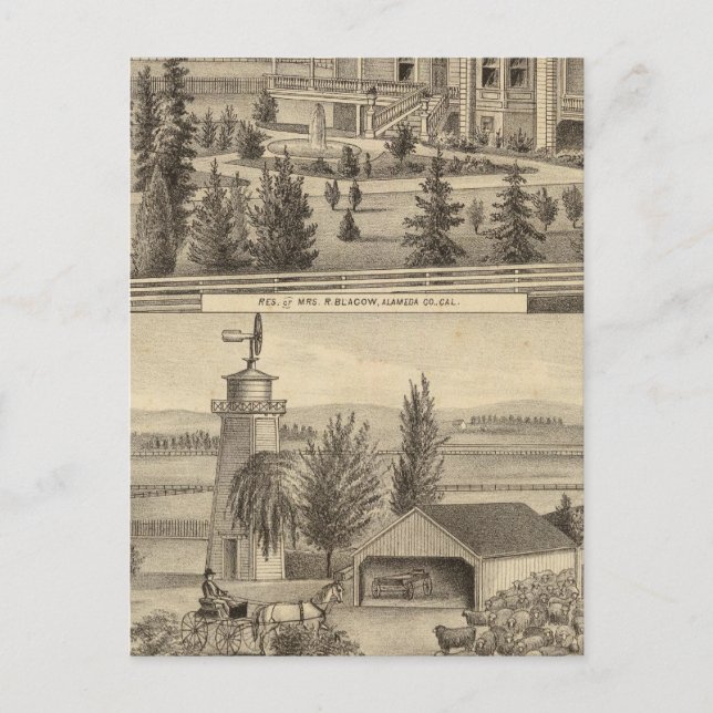 Postal Residencia de Blacow, granja (Anverso)