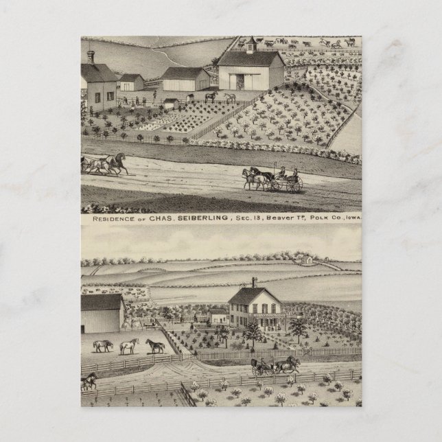 Postal Residencia de C Seiberling (Anverso)
