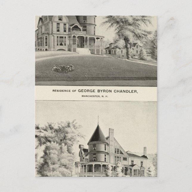 Postal Residencia de Chandler, Manchester, NH (Anverso)