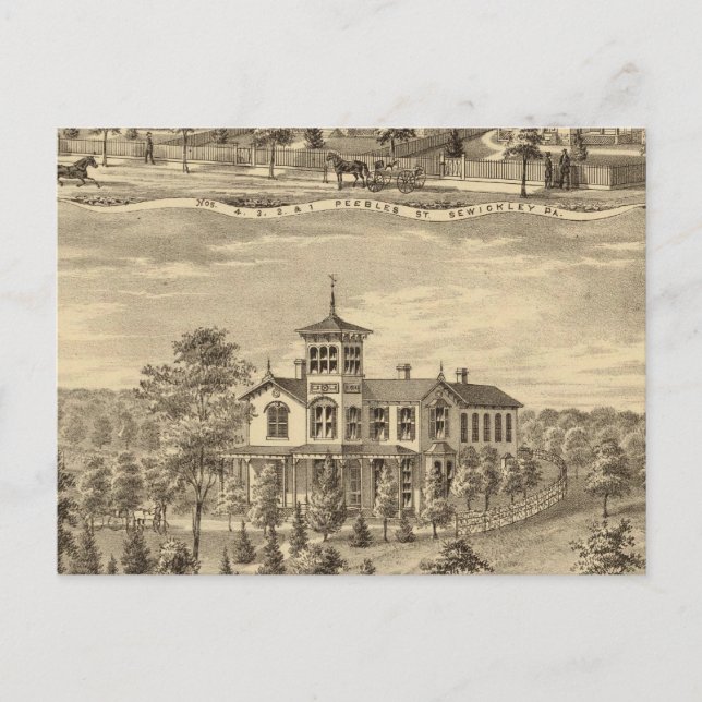 Postal Residencia de Jehu P Smith, Sewickley (Anverso)