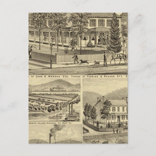 Postal Residencia de John A Warden Sewickley