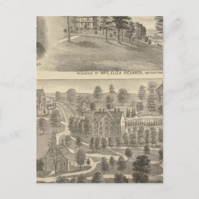Postal Residencia de Richards, Watertown Nashotah House (Anverso)