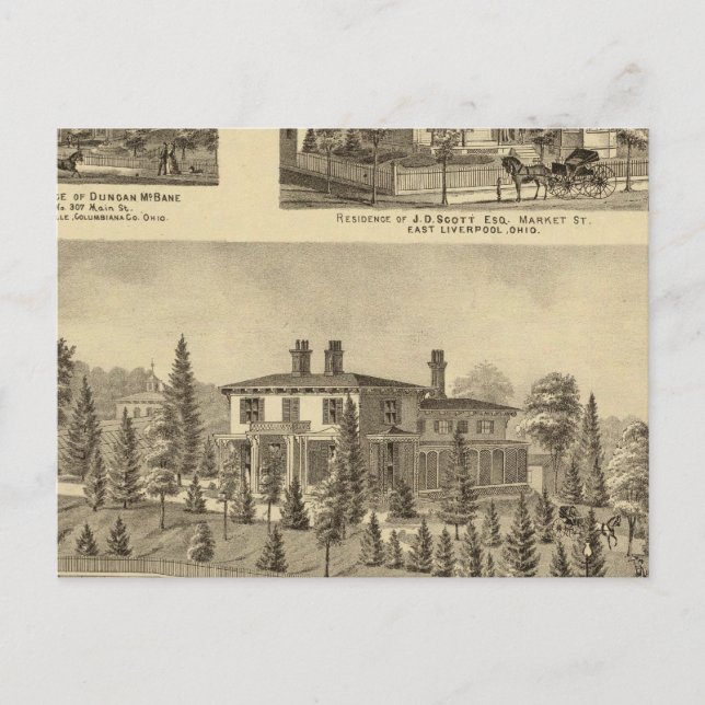 Postal Residencia de William Reed, Sewickley (Anverso)