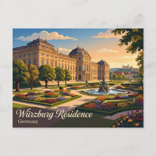 Postal Residencia de Würzburg Alemania