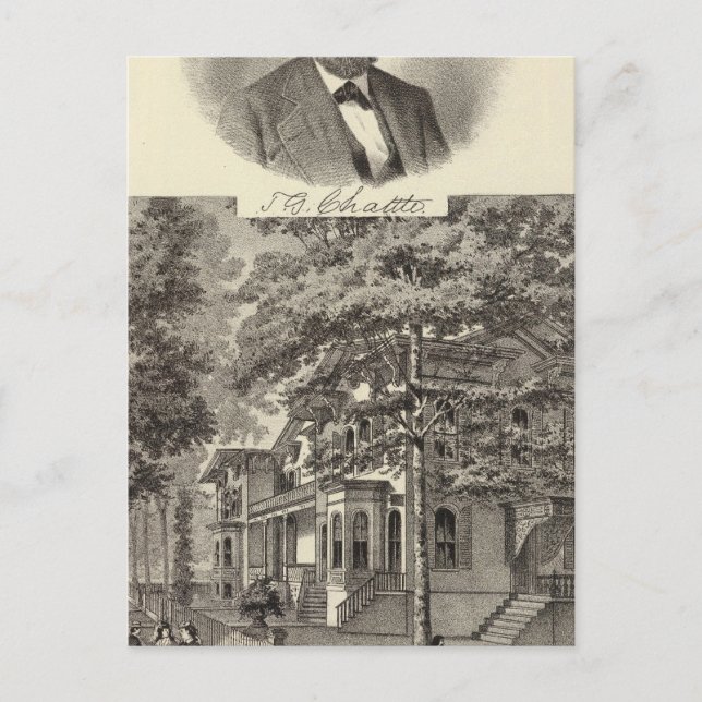 Postal Residencia del Dr. TG Chattle, Rama Larga (Anverso)
