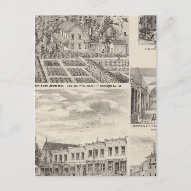 Postal Residencia del fallecido Dr. Seth Hobbs Washington (Anverso)