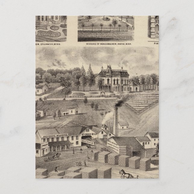 Postal Residencia, Lumberyard y Mills, Minnesota (Anverso)