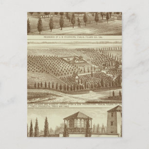Postal Residencia, vivero, establo, Visalia, Cal