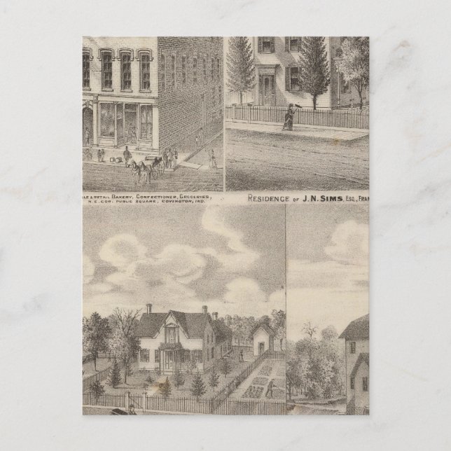 Postal Residencia y molino de Samuel Cade, Wabash Tp (Anverso)