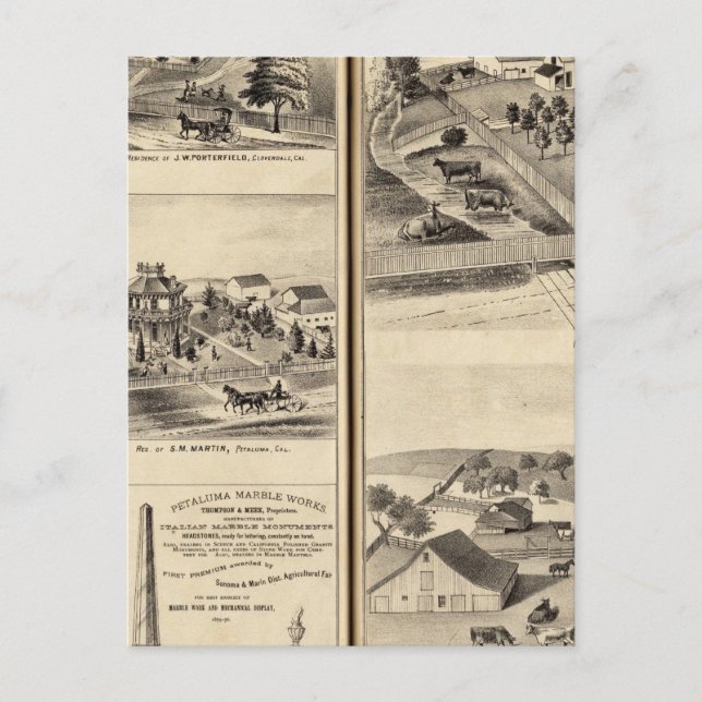 Postal Residencias de DG Heald, JM Bowles (Anverso)