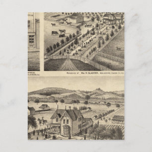 Postal Residencias de Wm N Gladden e Ina B Miller