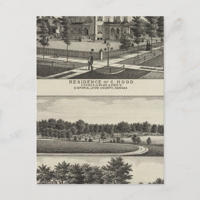 Postal Residencias, Grove, Mills, Factory, Emporia, Kansa (Anverso)