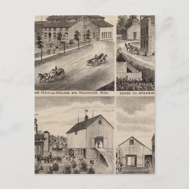 Postal Residencias y Cervecerías en Rochester, Minnesota (Anverso)