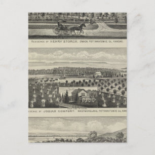 Postal Residencias y granjas, Onaga, Kansas