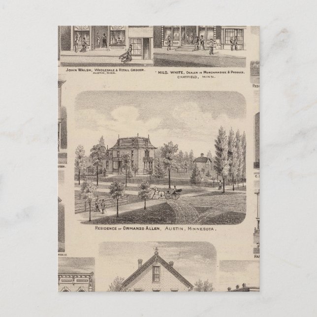 Postal Residencias y negocios en Austin, Minnesota (Anverso)