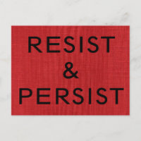 Resist & Persist, texto negro en la foto de Red Li