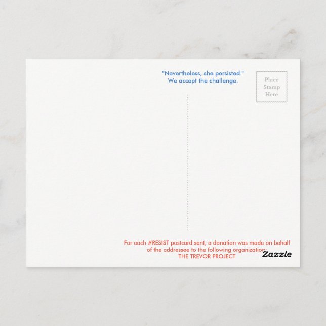 Postal #RESIST Postcard—JULY TREVOR (Reverso)