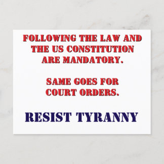 postal RESISTENTE A TYRANNY
