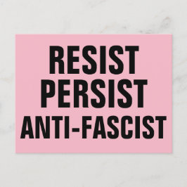 Postal Resistir el rosa de la resistencia antifascista