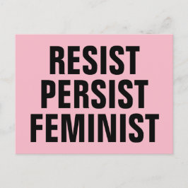 Postal Resistir el rosa de la resistencia feminista