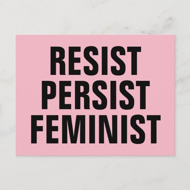 Postal Resistir el rosa de la resistencia feminista (Anverso)