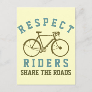 Postal respetar a los ciclistas