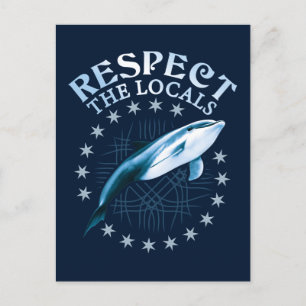 Postal Respeto a los lugareños - Cita de Delphin Lover