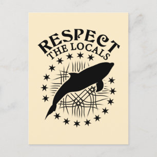 Postal Respeto a los lugareños - Cita de Delphin Lover