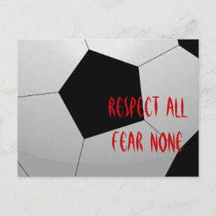 Postal Respeto a todos, miedo a ninguna pelota de fútbol