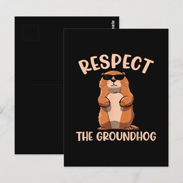Postal Respeto por el Día de los Groundhog-Woodchuck (Anverso / Reverso)