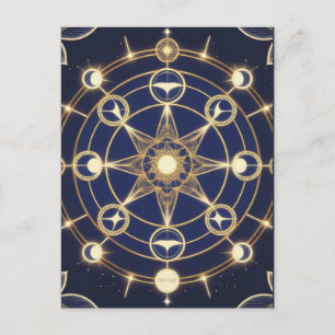Postal Resplandor Divino – Mandala Dorado del Despertar