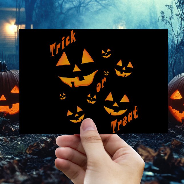 Postal Resplandor Espeluznante: Jack-O’-Lantern y Truco o (Subido por el creador)