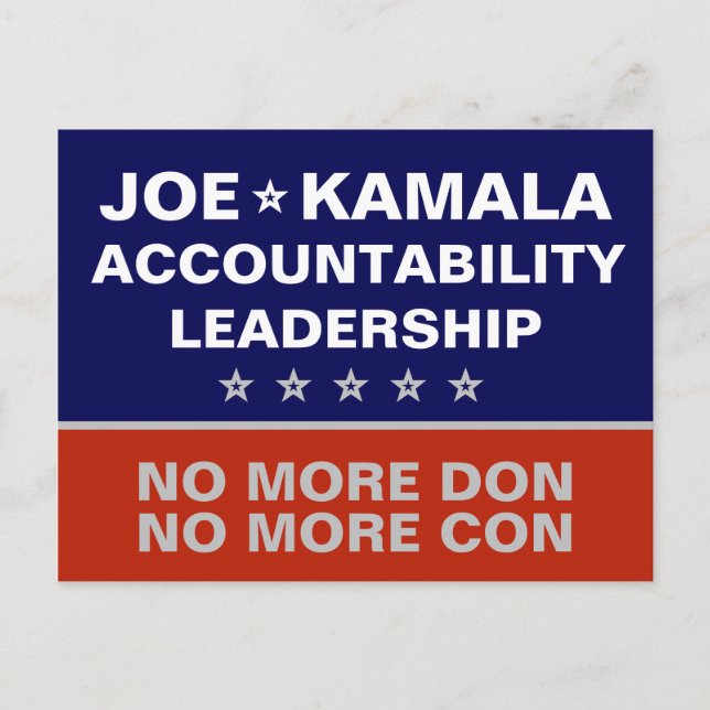 Postal Responsabilidad de liderazgo de Biden Harris 2020 (Anverso)