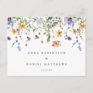 Postal Respuesta de Boda de Jardín de Flores Silvestres d