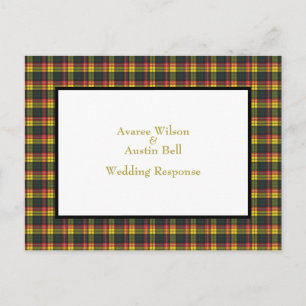Postal Respuesta de Buchanan Tartan Boda
