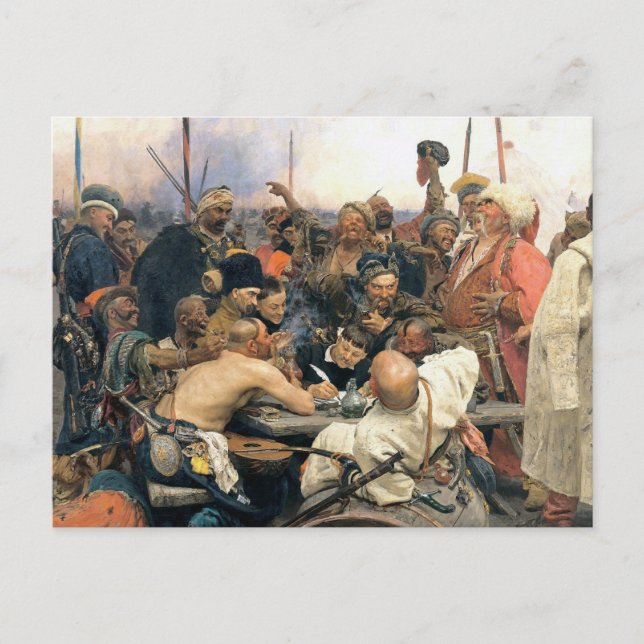 Postal Respuesta de los cosacos de Zaporozhian (Anverso)