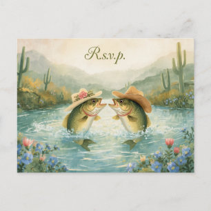 Postal Respuesta de R.S.V.P. para boda de pesca en Texas