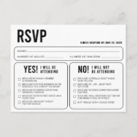 Respuesta divertida de Bodas Postcard RSVP