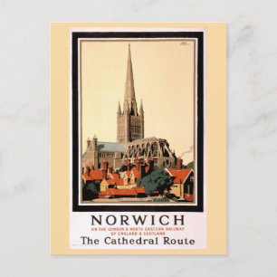 Postal Restauración de Norwich Vintage Travel Poster