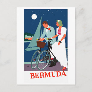 Postal Restauración de Poster de Viajes de Bermudas Vinta