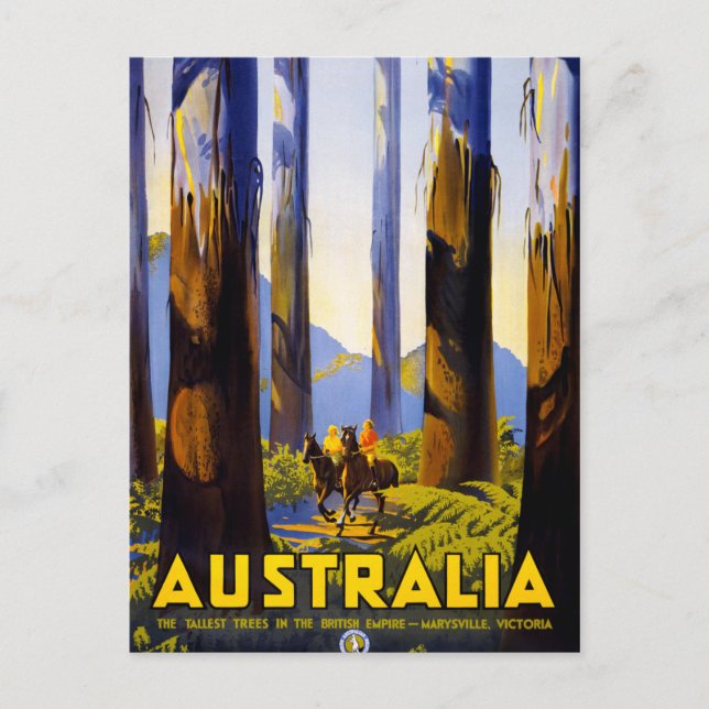 Postal Restauración de Poster de viajes de cosecha austra (Anverso)