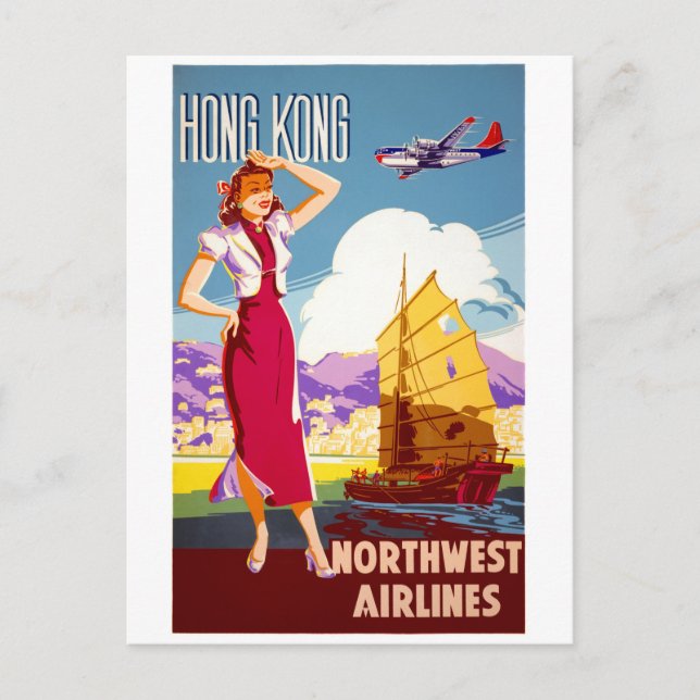 Postal Restauración de Poster de viajes de cosecha de Hon (Anverso)