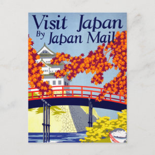 Postal Restauración de Poster de viajes de cosecha de Jap