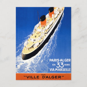 Postal Restauración de Poster de viajes de crucero Vintag
