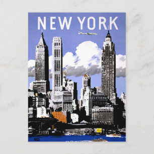 Postal Restauración de Poster de Viajes de Nueva York