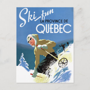 Postal Restauración de Poster de Viajes Vintage de Quebec