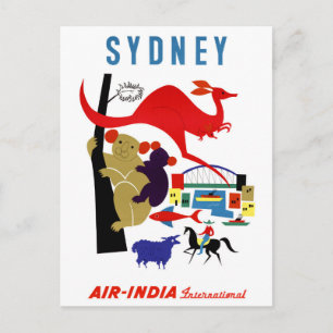 Postal Restauración de Poster de Viajes Vintage de Sydney