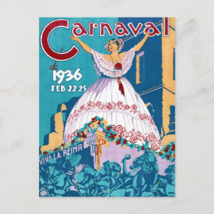 Postal Restauración de Poster de Viajes Vintage del Carna